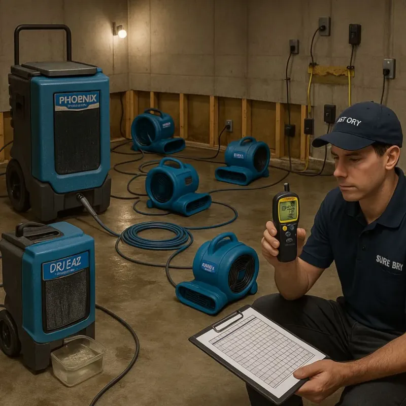 Structural Drying and Dehumidification process in Mountainaire, AZ